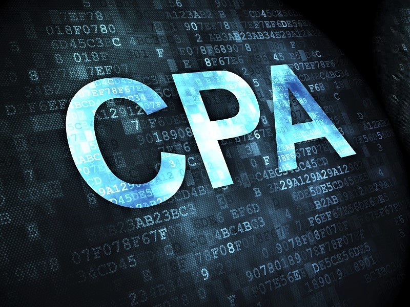 Business concept: CPA on digital background