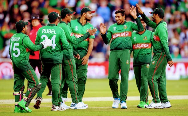 NOTTINGHAM, ENGLAND - JUNE 20:  Soumya Sarkar of Bangladesh celebrates the wicket of Aaron Finch of Australia during the Group Stage match of the ICC Cricket World Cup 2019 between Australia and Bangladesh at Trent Bridge on June 20, 2019 in Nottingham, England. (Photo by Clive Mason/Getty Images