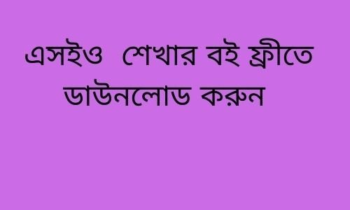 এসইও শেখার বই ফ্রীতে ডাউনলোড করুন