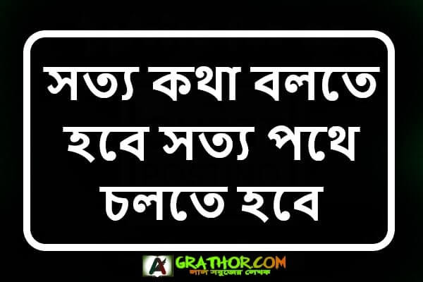 সত্য কথা বলতে হবে সত্য পথে চলতে হবে